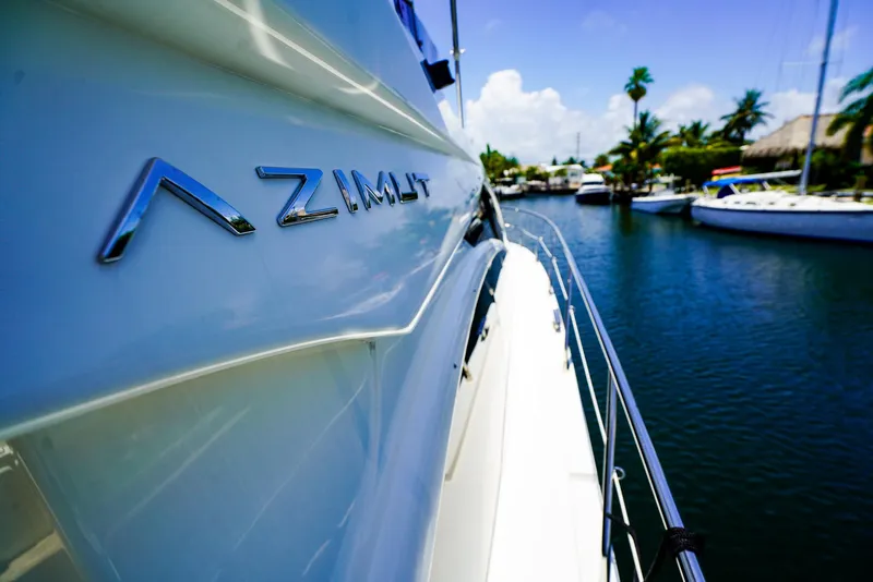 Slide: The Image of Azimut 42 Fly yacht, 2017 model, docked in a sunny marina. - 23