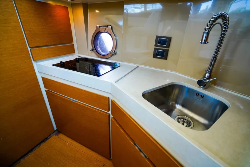 Slide: The Image of Modern kitchen in 2017 Azimut 42 Fly yacht with sink and stovetop. - 37