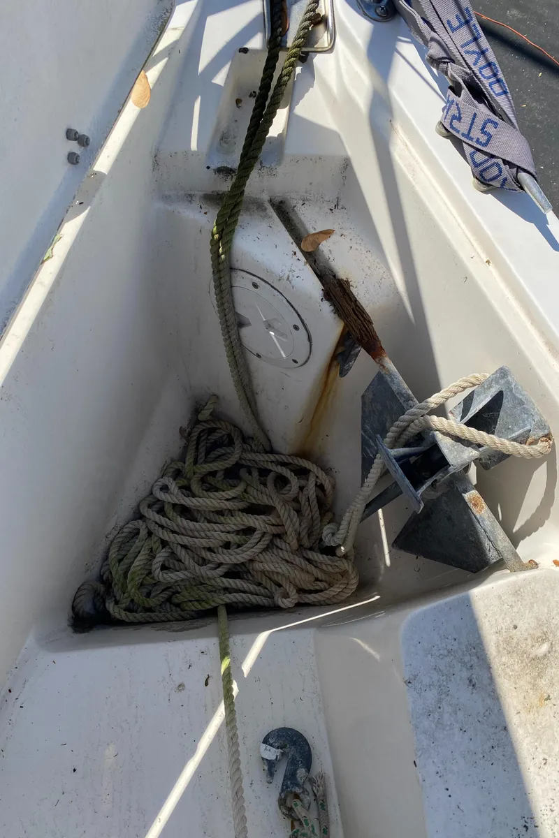 Slide: The Image of Anchor and rope in the bow of a 1992 Catalina 30 MkII sailboat. - 22