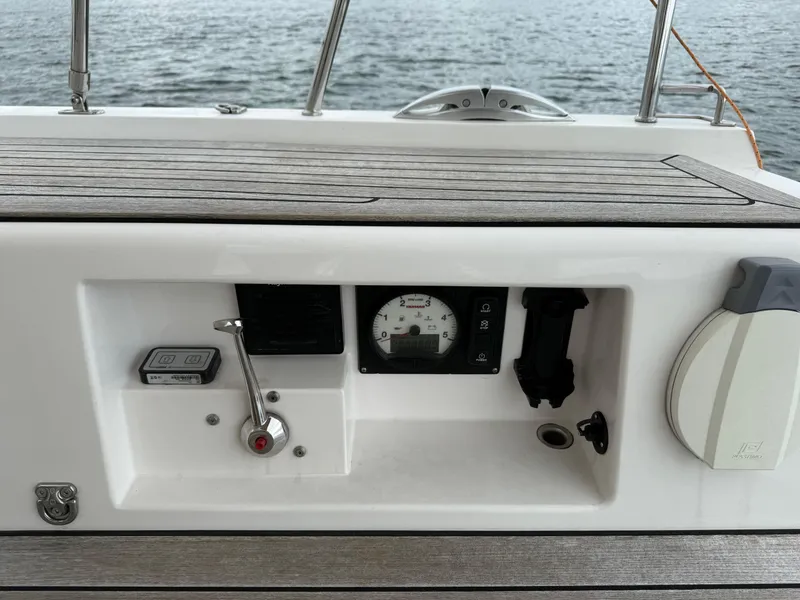 Slide: The Image of Control panel of 2019 X-Yachts X4⁶ sailboat with gauges and switches. - 11