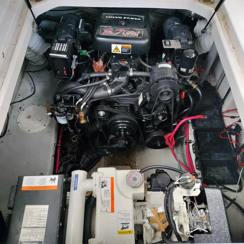 Slide: The Image of Engine compartment of 2001 Chris-Craft 26 Constellation with Volvo Penta 5.7GSi engine. - 26