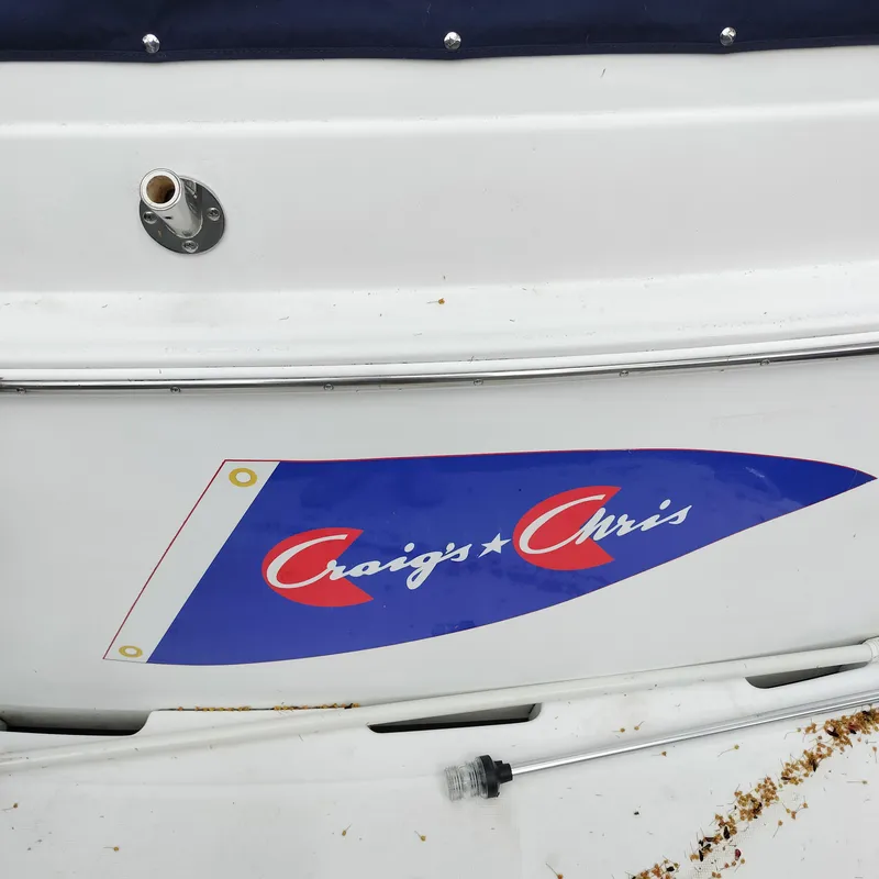 Slide: The Image of 2001 Chris-Craft 26 Constellation boat with custom "Craig's Chris" decal. - 7
