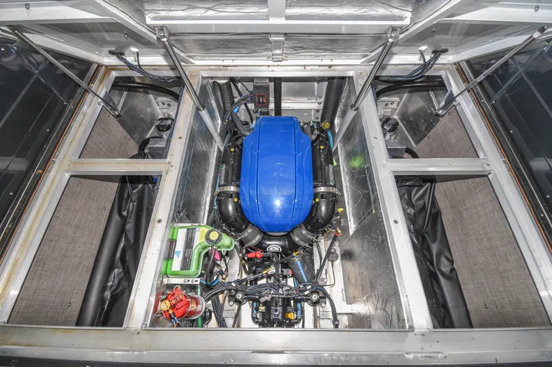 Slide: The Image of Engine compartment of 2022 Montara MT 2.0 25 CW with blue engine cover. - 22