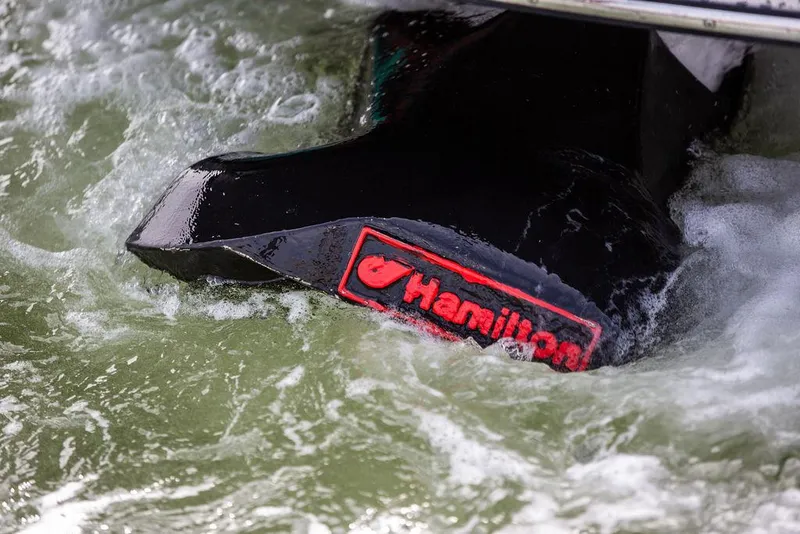 Slide: The Image of Hinckley Picnic Boat 34 S 2023 with Hamilton jet propulsion in water. - 19