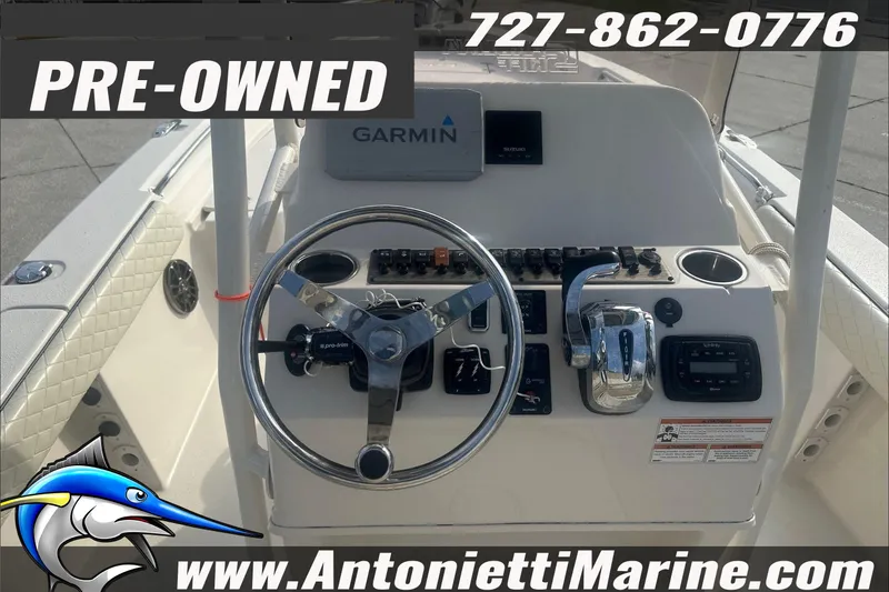 Slide: The Image of Pre-owned 2020 Sea Chaser 23 LX boat dashboard with Garmin navigation system. - 15