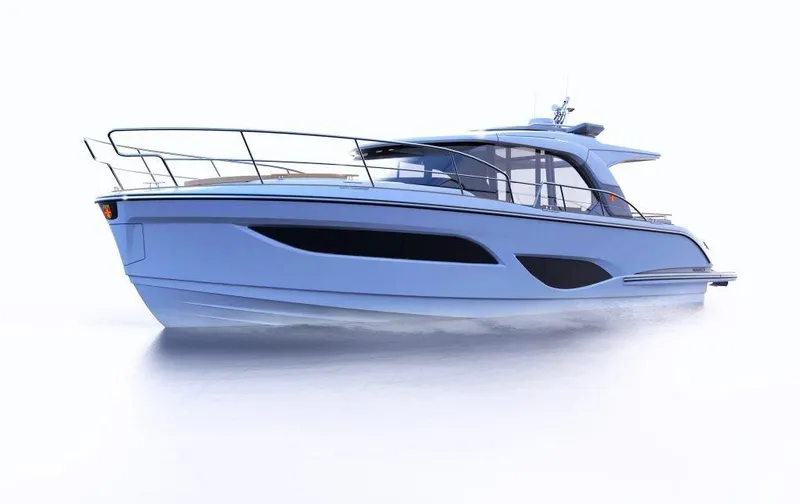 Slide: The Image of 2025 Marex 440 Scandinavia yacht with sleek design and modern features. - 10