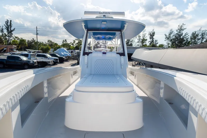 Slide: The Image of 2026 Front Runner 39 Center Console boat with sleek design and modern features. - 37