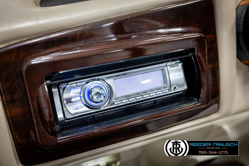 Slide: The Image of Sony marine stereo installed in 2013 Bennington 2375 GCW boat dashboard. - 32