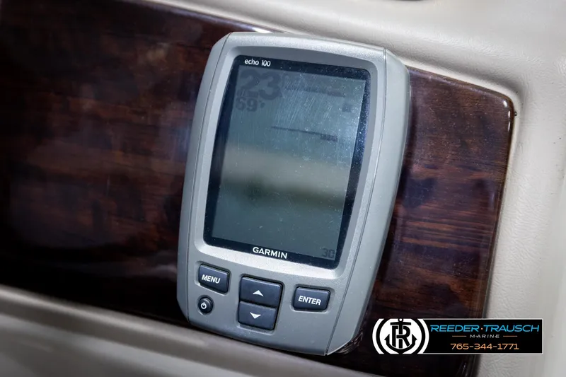 Slide: The Image of Garmin echo 100 fishfinder on 2013 Bennington 2375 GCW boat dashboard. - 37