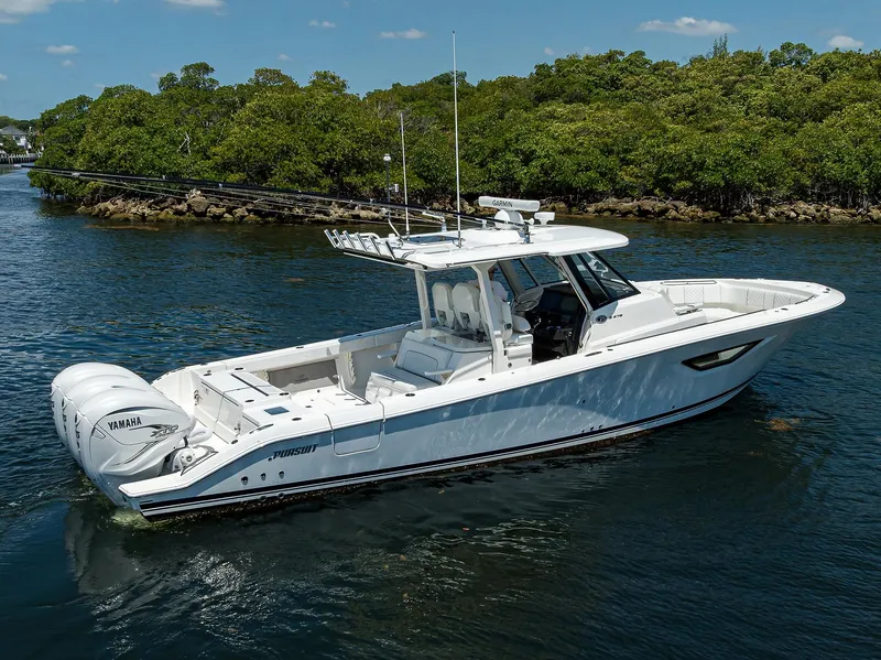 Slide: The Image of Pursuit 37 REEL DEAL - Starboard Aerial Profile - 45