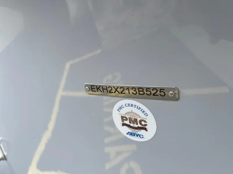 Slide: The Image of 2025 Carolina Skiff 19 LS with PMC certification and identification plate. - 26