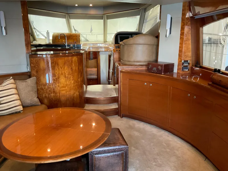 Slide: The Image of Luxurious interior of 2007 Ocean Alexander 54V yacht with elegant wood finishes and modern design. - 12