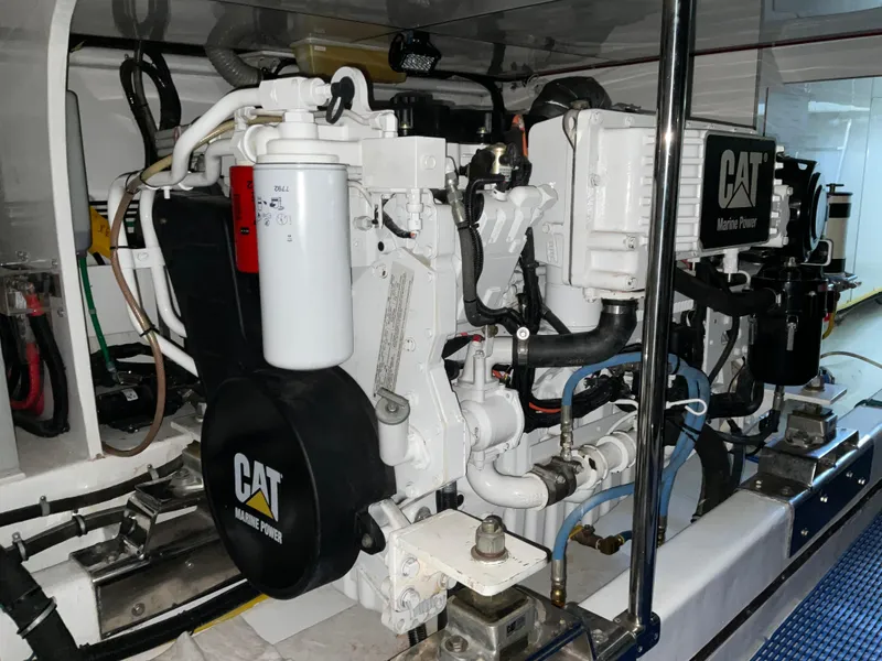 Slide: The Image of Engine room of 2007 Ocean Alexander 54V yacht with CAT marine power system. - 25