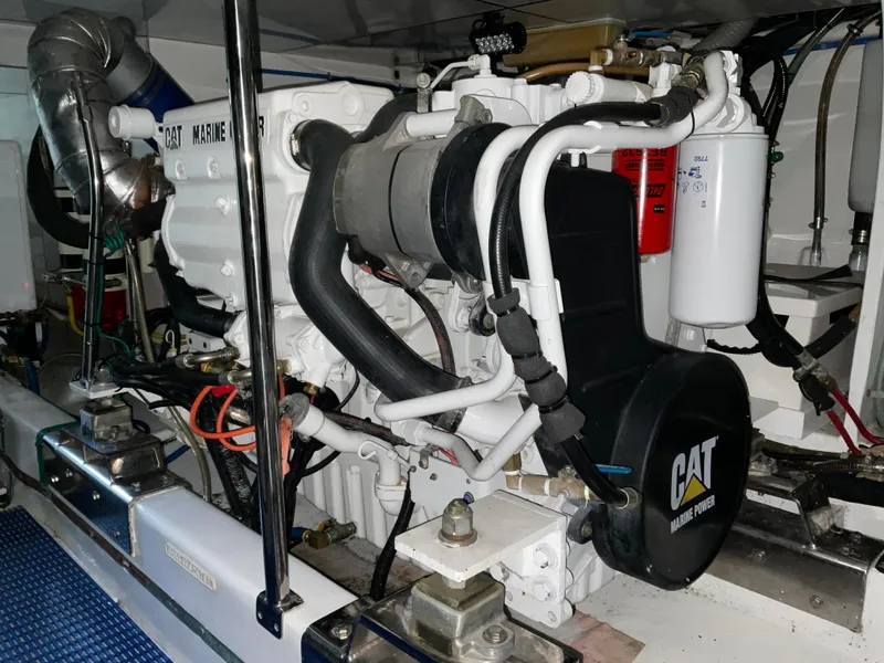 Slide: The Image of Engine room of 2007 Ocean Alexander 54V yacht with CAT marine engine. - 26