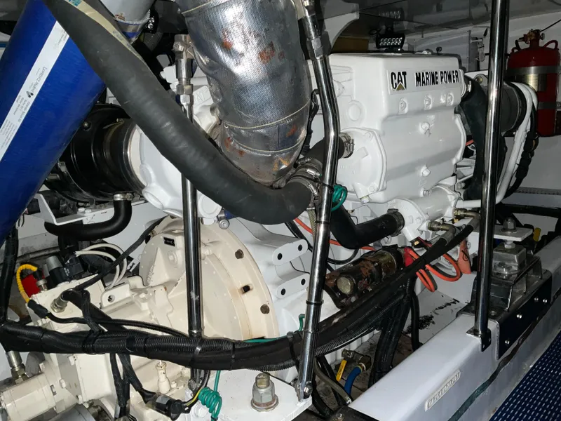 Slide: The Image of Engine room of 2007 Ocean Alexander 54V yacht with CAT marine power engine. - 29