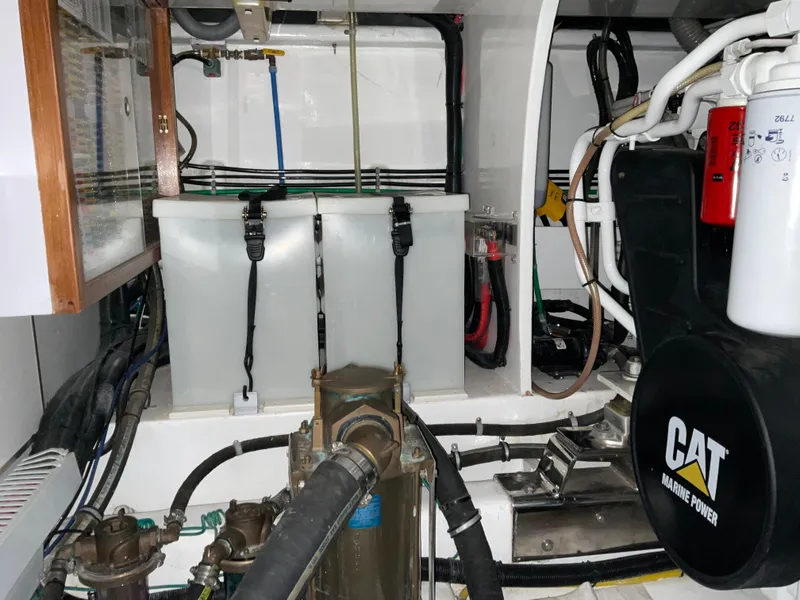 Slide: The Image of Engine room of 2007 Ocean Alexander 54V yacht with CAT marine power components. - 31