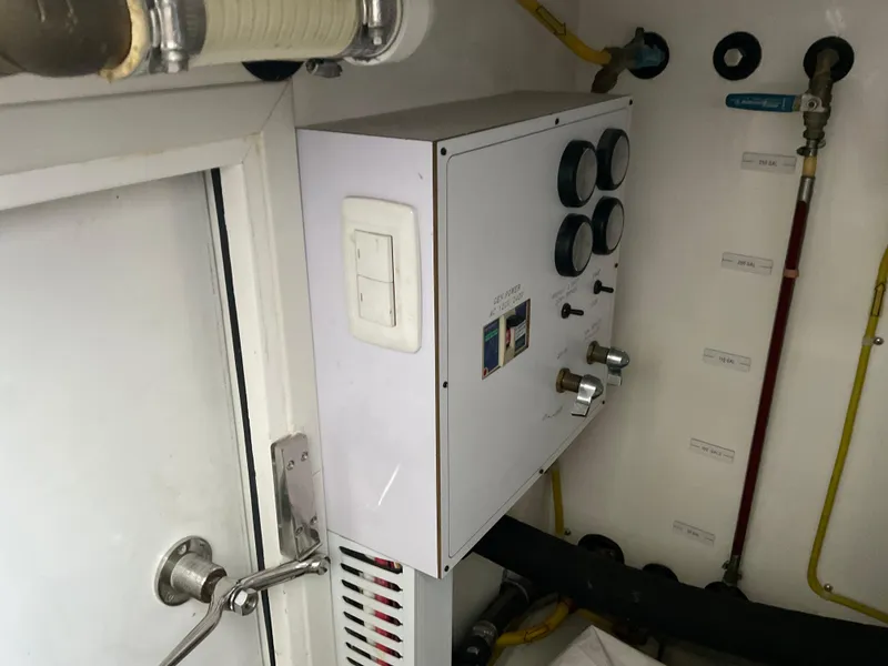 Slide: The Image of Control panel in the engine room of a 2007 Ocean Alexander 54V yacht. - 34