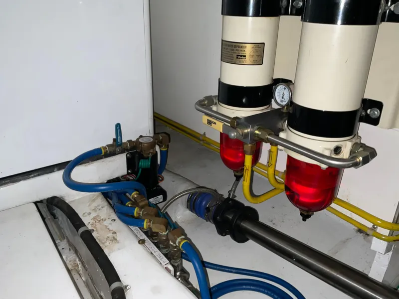 Slide: The Image of Engine room of 2007 Ocean Alexander 54V yacht with fuel filtration system. - 35