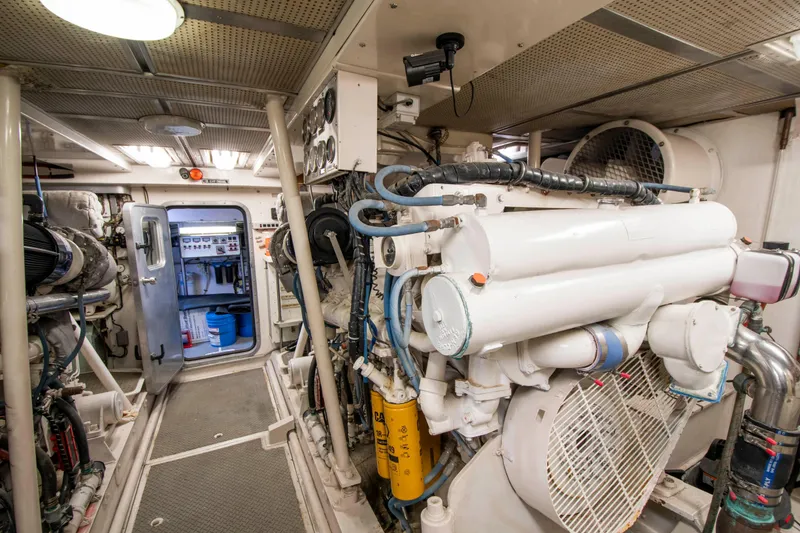 Slide: The Image of Engine room of a 1988 Knight & Carver motoryacht. - 49