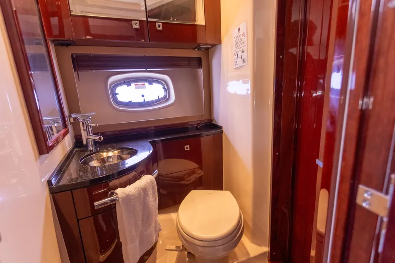 Slide: The Image of Luxurious bathroom in 2011 Sea Ray 450 Sundancer yacht with modern fixtures. - 42