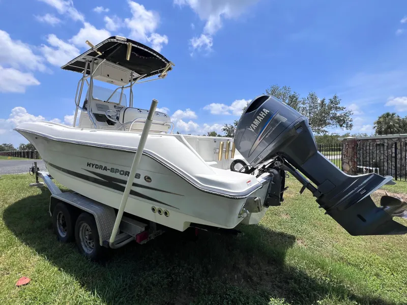 Slide: The Image of 2005 Hydra-Sports Vector 2400 CC boat on trailer with Yamaha outboard motor. - 3