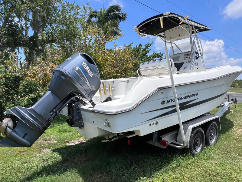 Slide: The Image of 2005 Hydra-Sports Vector 2400 CC boat on trailer with Yamaha outboard motor. - 5