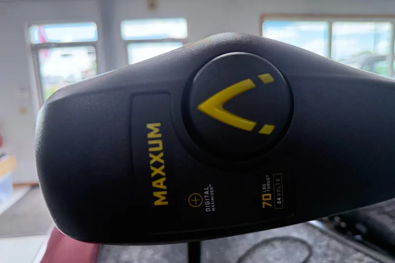 Slide: The Image of Trolling motor control on 2025 Tracker Pro Team 195 Tournament Edition boat. - 16