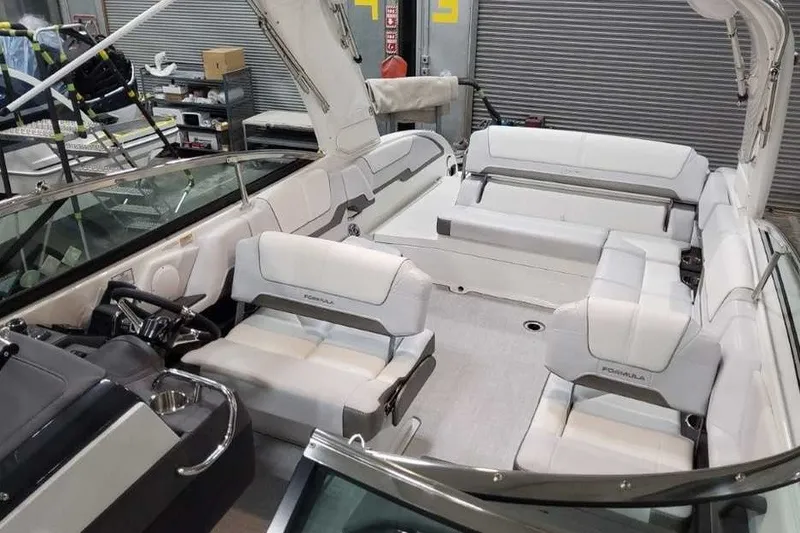 Slide: The Image of 2027 Formula 290 Bowrider interior with spacious seating and modern design. - 11