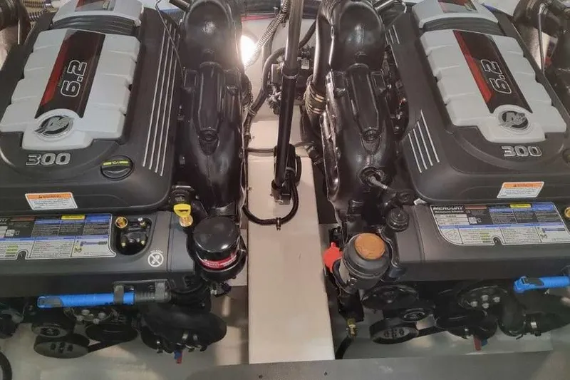 Slide: The Image of Twin 6.2L engines in a 2027 Formula 290 Bowrider boat. - 18