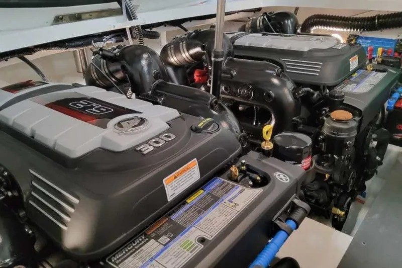 Slide: The Image of 2027 Formula 290 Bowrider engine compartment with dual 300 horsepower engines. - 16