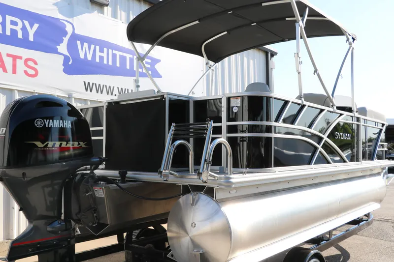 Slide: The Image of 2025 Sylvan Mirage 820 PARTY FISH pontoon boat with Yamaha VMAX engine. - 3