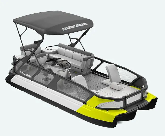 The Image of 2022 Sea-Doo Switch Sport 21' pontoon boat, 230hp, with canopy and seating. - 1