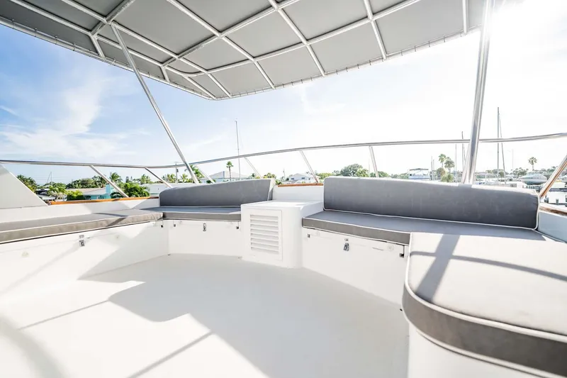 Slide: The Image of Spacious deck seating on 1985 Lowland 68 Neth Ships yacht under sunny skies. - 35