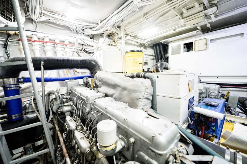 Slide: The Image of Engine room of 1985 Lowland 68 Neth Ships, showcasing machinery and wiring. - 39