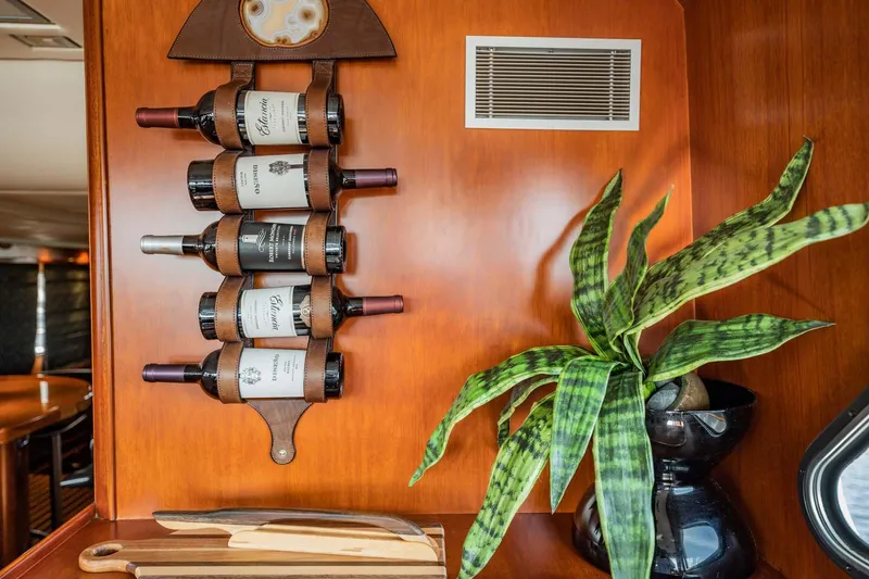 Slide: The Image of Wine rack and plant on wooden wall in 1985 Lowland 68 Neth Ships interior. - 7