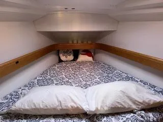 Slide: The Image of Cozy cabin interior of 2010 Jeanneau Sun Odyssey 39i Performance sailboat. - 34