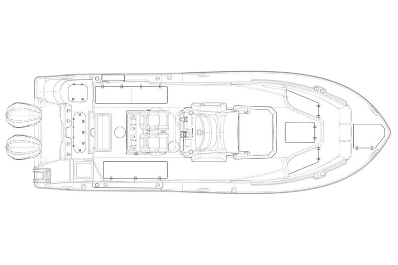 Slide: The Image of Top view schematic of 2025 Sea Fox 288 Commander boat layout. - 20