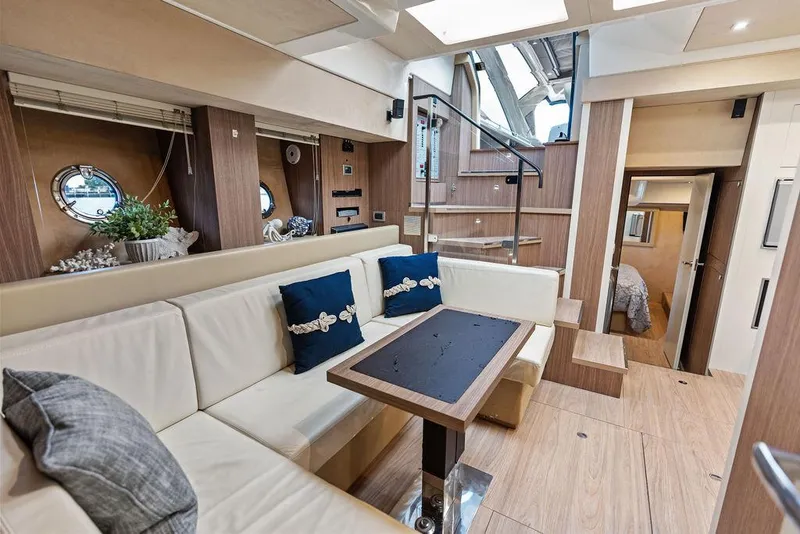 Slide: The Image of Luxurious interior of 2014 Cranchi 56 HT yacht with elegant seating and modern design. - 44