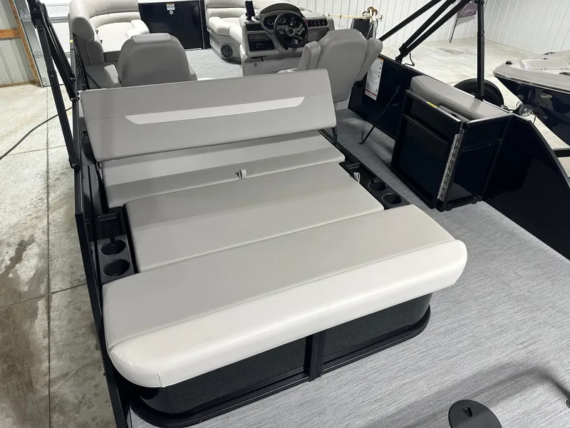 Slide: The Image of 2025 Godfrey Xperience Lounge boat interior with spacious seating and modern design. - 6