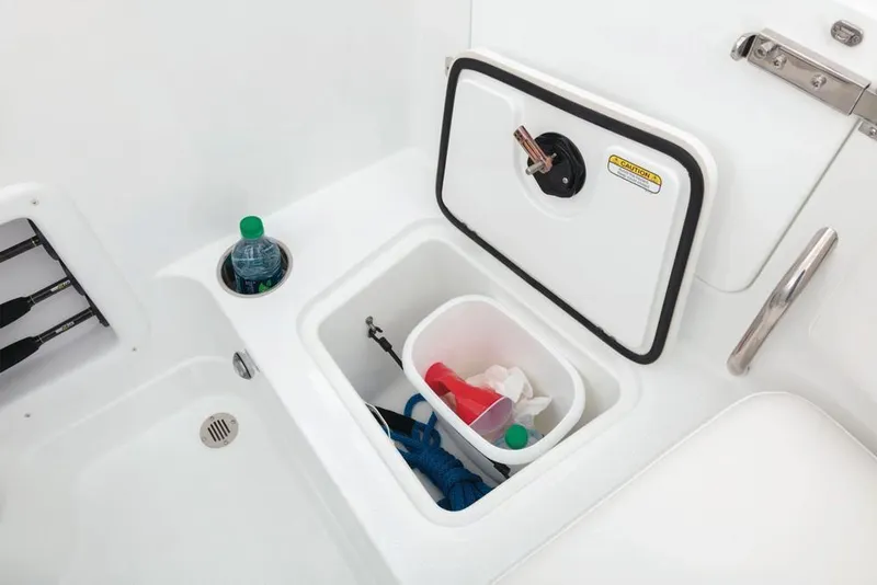 Slide: The Image of Boat with Mercury Pro XS engine docked on calm water, Tahoe 1950 model, 2021. - 11