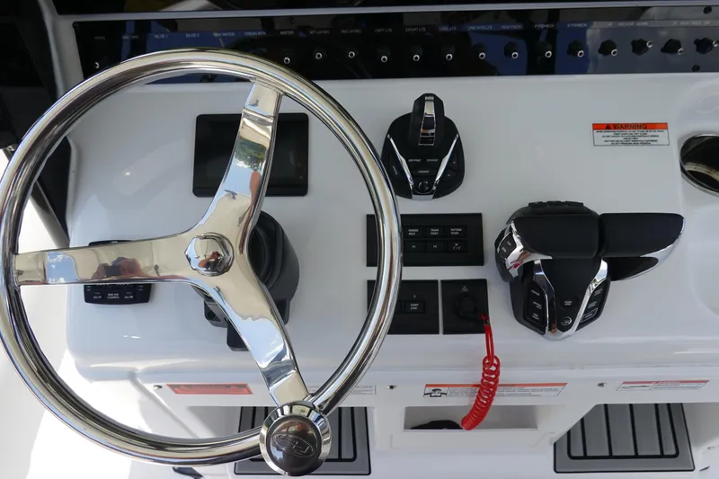 Slide: The Image of Steering console of 2026 Sea Hunt Gamefish 30 Forward Seating boat. - 24