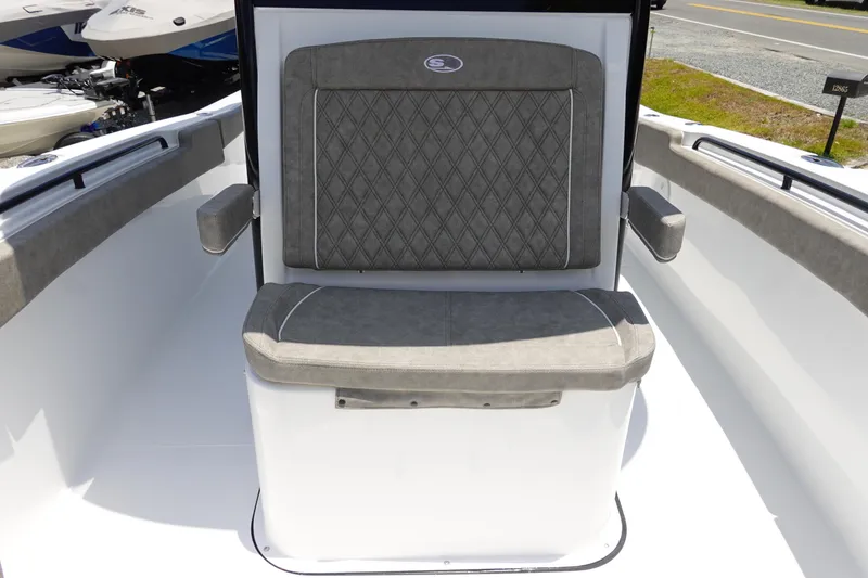 Slide: The Image of 2026 Sea Hunt Gamefish 30 Forward Seating, featuring gray cushioned seat with armrests. - 29