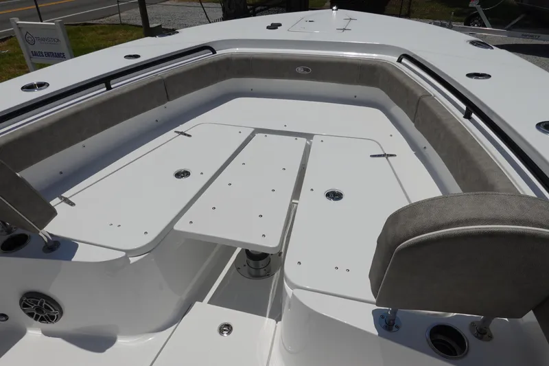 Slide: The Image of 2026 Sea Hunt Gamefish 30 Forward Seating, spacious deck with cushioned seating and storage. - 33