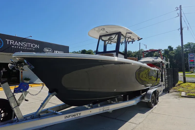Slide: The Image of 2026 Sea Hunt Ultra 255 SE boat on trailer at Transition Watersports. - 3