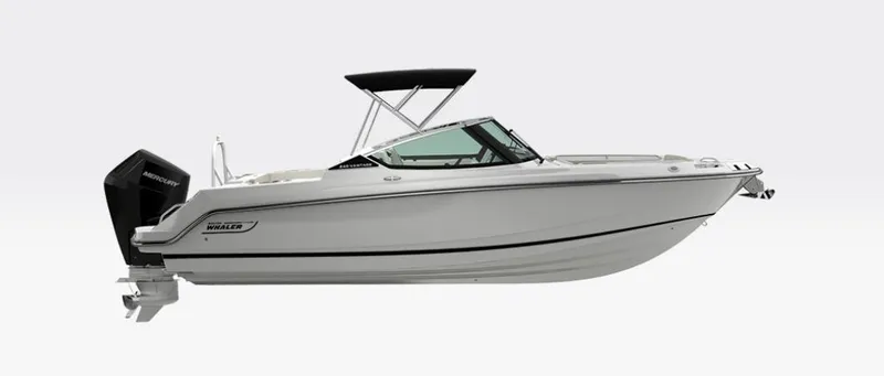 Slide: The Image of 2026 Boston Whaler 240 Vantage boat interior with cushioned seating. - 3