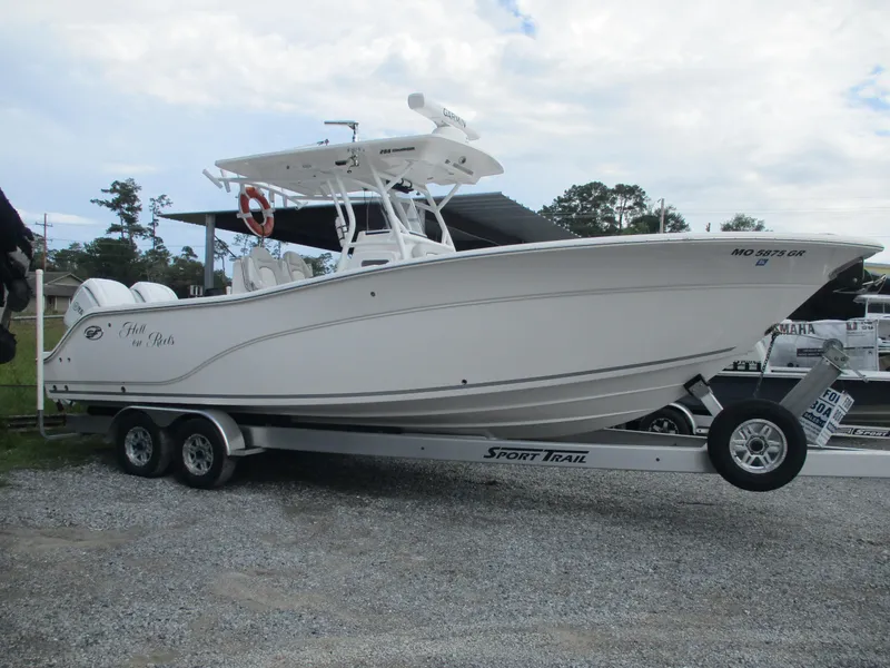 The Image of 2022 Sea Fox 288 Commander boat on trailer, side view, outdoors. - 0
