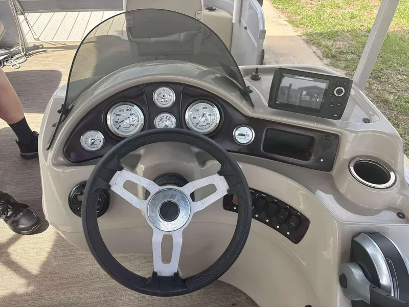 Slide: The Image of Steering console of 2019 Misty Harbor 2085 Adventure CF boat with gauges and navigation system. - 9