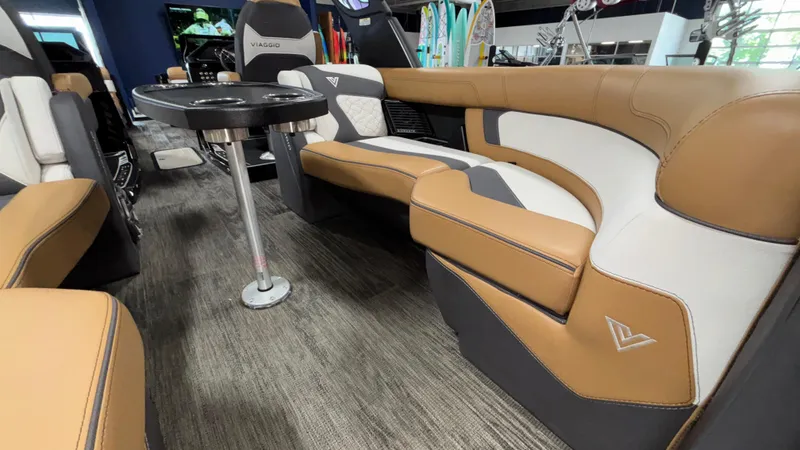 Slide: The Image of Luxurious interior of 2025 Viaggio Diamante D24UW A-T with elegant seating and table. - 10