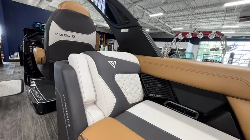 Slide: The Image of Luxurious interior of 2025 Viaggio Diamante D24UW A-T boat with premium seating. - 11