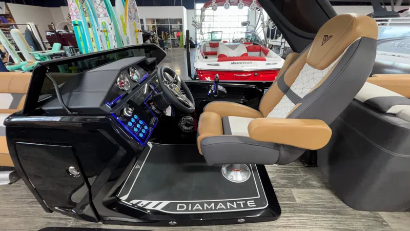 Slide: The Image of Luxurious 2025 Viaggio Diamante D24UW A-T boat cockpit with modern controls and comfortable seating. - 15